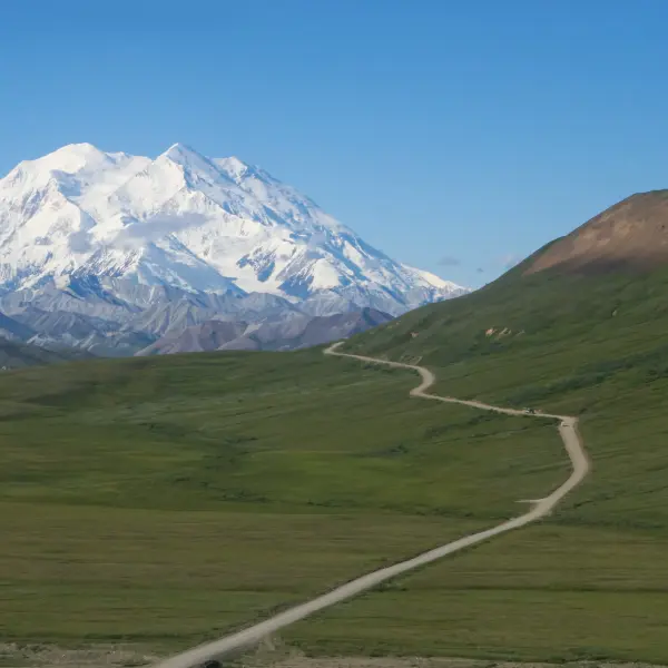 Výhled na majestátní Mt. McKinley, Aljaška