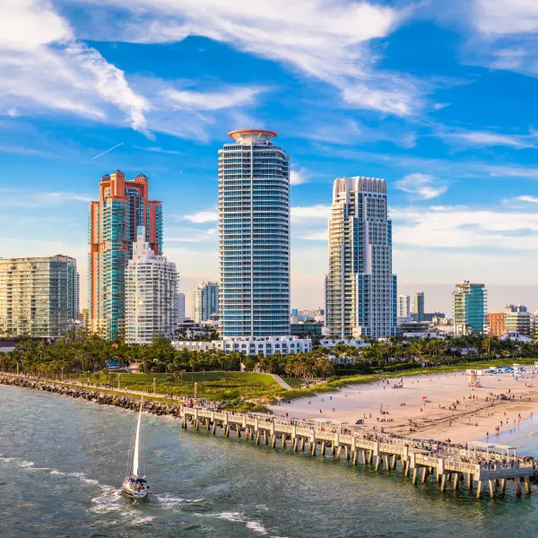 Ikonická Miami Beach, Florida, USA