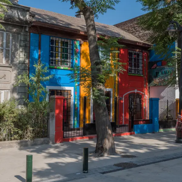 Barevné domky, Santiago de Chile, Chile