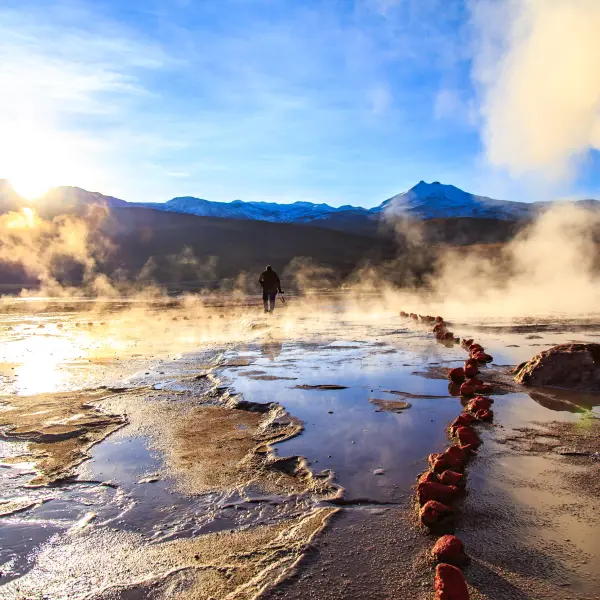Planina El Tatio s nejvýše položeným gejzírem na světě, Chile