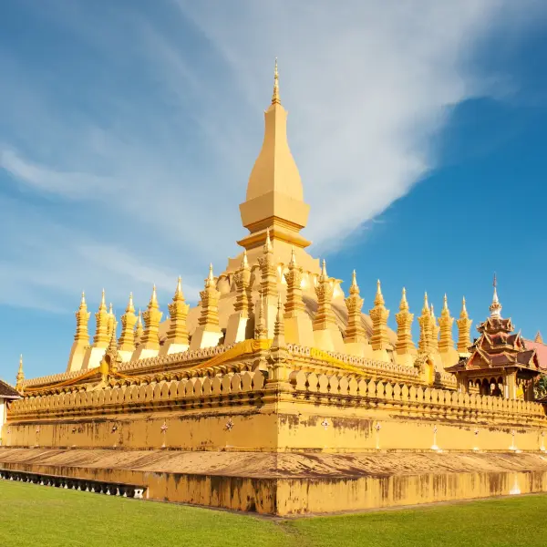 Nejposvátnější chrám Pha That Luang, Vientiane, Laos