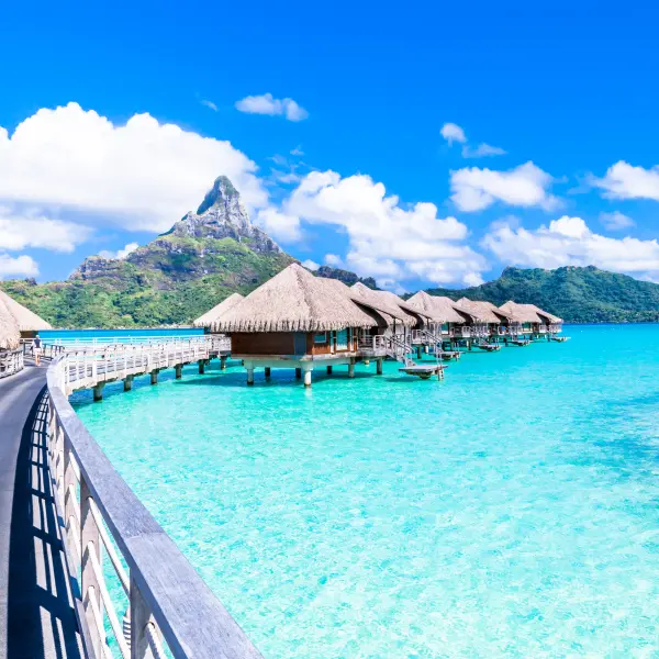 Možnost ubytování nad lagunou, Bora Bora, Franouzská Polynésie