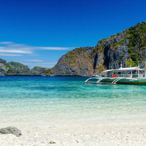 Scénický pohled na přírodu El Nida,  Palawan, Filipíny