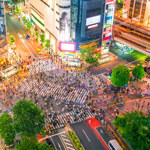 Nejrušnější křižovatka na světě - Šibuja, Tokyo, Japonsko