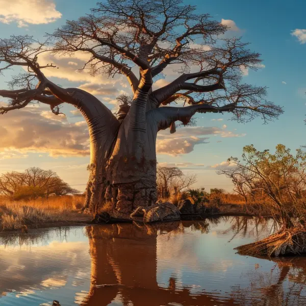 Scenérie jezera a baobabů, Madagaskar